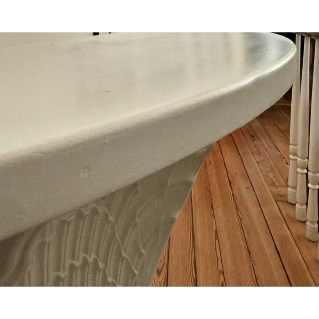 Grosfeld House 1940s White Shell Form Hollywood Regency Console Table For Sale - Image 4 of 13