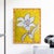 Contemporary Original Framed Flower Painting, White Yellow Botanical Wall Art, Oil Sticks on Canvas in Bamboo Frame, 11x14 Minimalist Boho Home Decor For Sale - Image 3 of 5