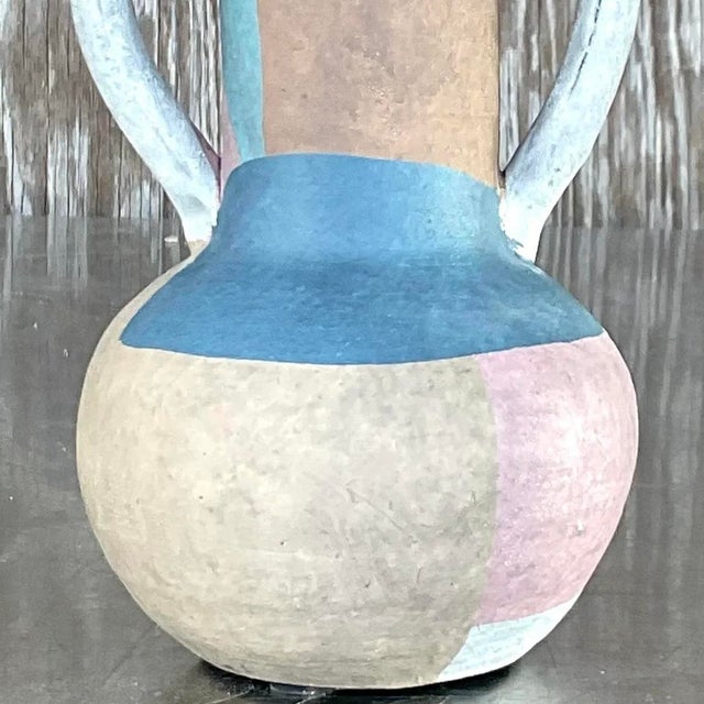 Vintage Boho Studio Pottery Vase For Sale - Image 11 of 12