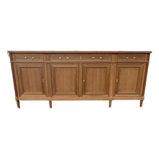 19th Century French Louis XVI Solid Mahogany Bleached Sideboard /Credenzas For Sale