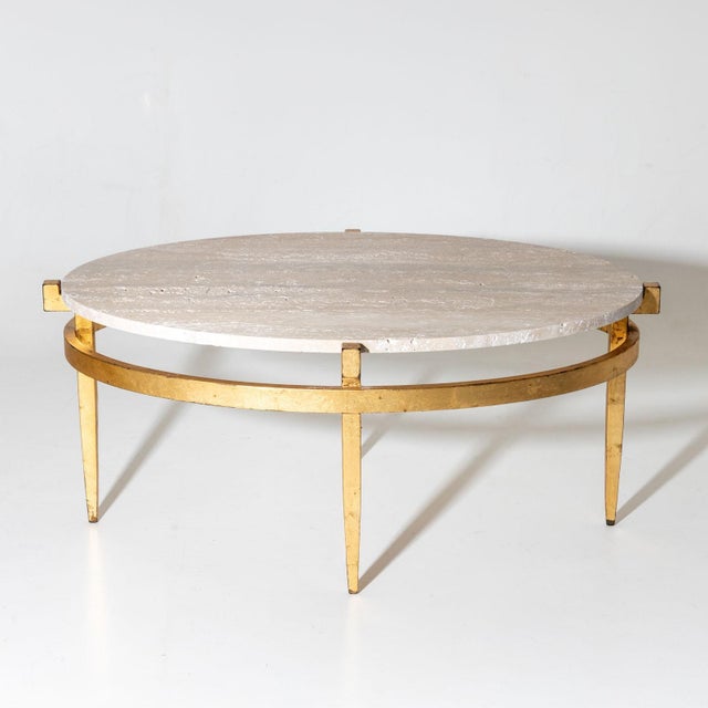 Oval Coffee Tables with Travertine Tops, Italy 1970s For Sale - Image 9 of 9