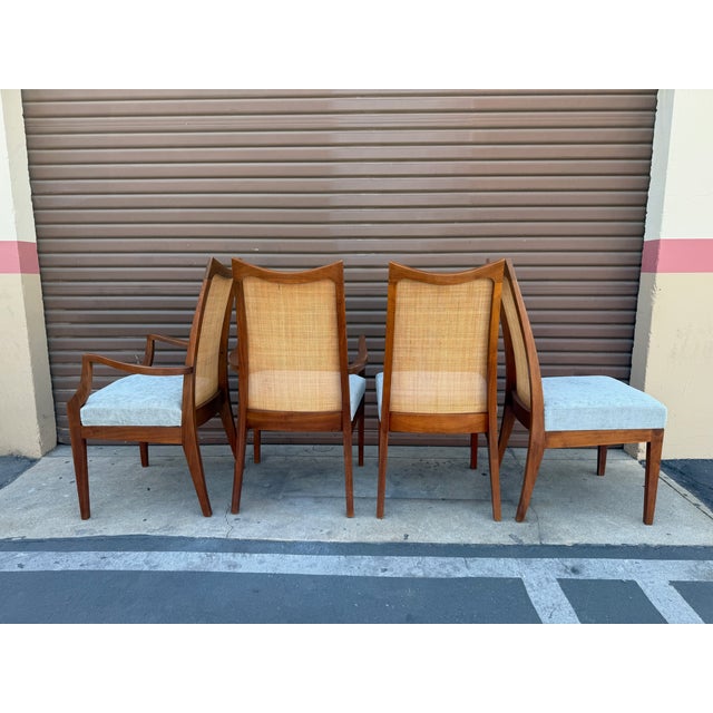 Mid-Century Modern Vintage Mid Century Modern Set of 6 Glenn of California High Cane Back Dining Chairs For Sale - Image 3 of 4