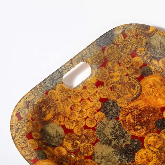 Plastic Mid-Century Modernist Tray With Ancient Coin Pattern by Fornasetti For Sale - Image 7 of 12