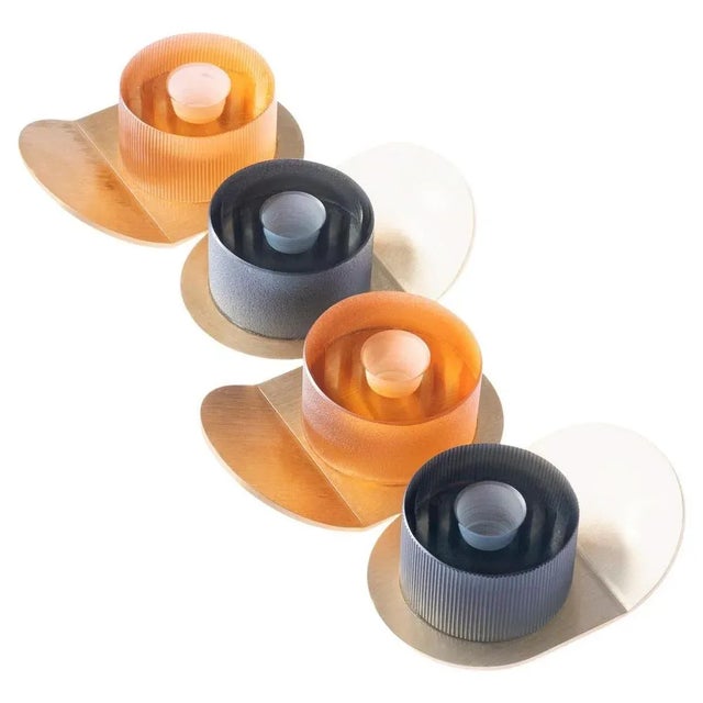 Metal Incisions Lumino Candleholders by Purho, Set of 4 For Sale - Image 7 of 7