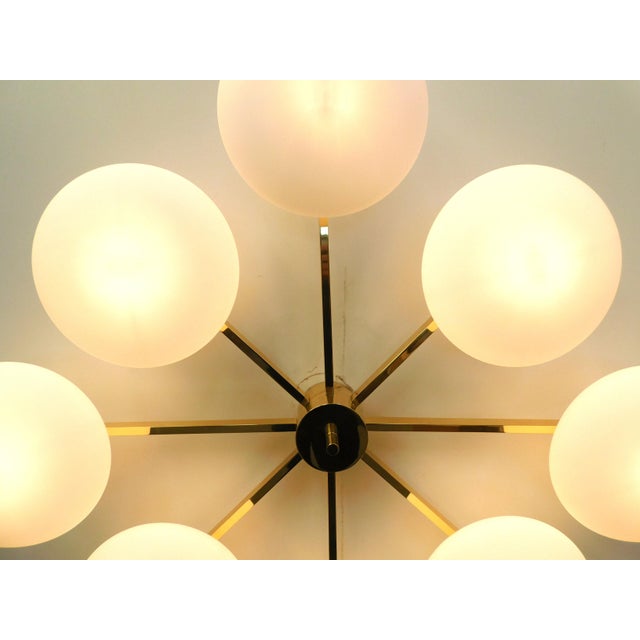 Fabio Ltd 21st Century Otto Polished Brass Matte White Murano Glass Flush Mount by Fabio LTD For Sale - Image 4 of 4