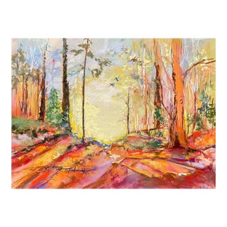 Susan Glendenning Forest Interior Pastel For Sale