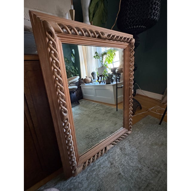 Italian hand carved braided twist mirror, made in Italy, circa 1960s. Timeless appeal for a classic look with varied...