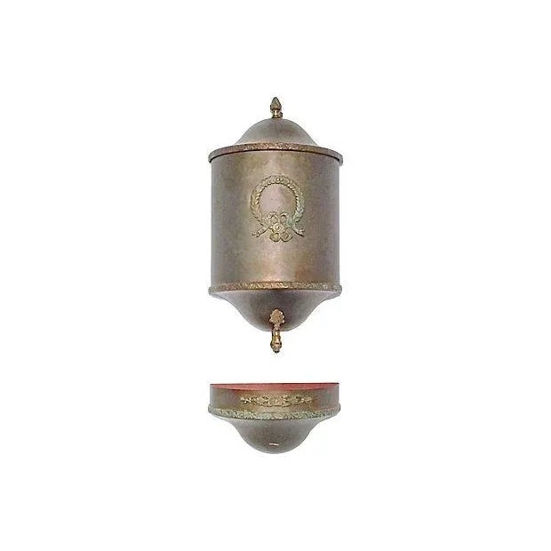 Brown Antique Laurel Wreath Steel Lavabo For Sale - Image 8 of 8