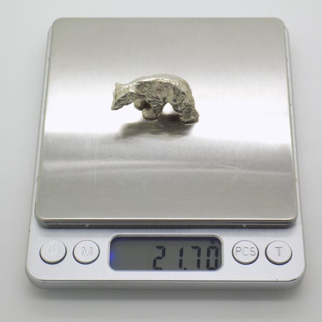 Vintage Italian Handmade Silver Polar Bear Figurine Sculpture, Milan, Italy, 1970s For Sale - Image 9 of 12
