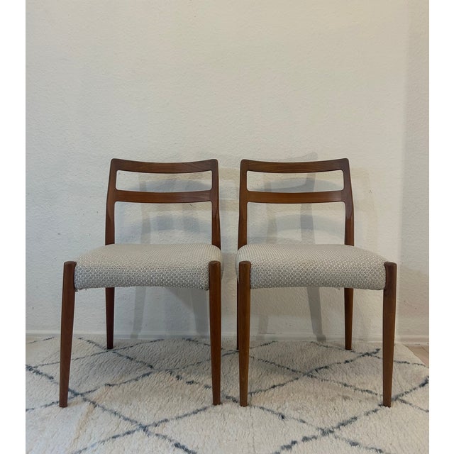 Mid-Century Modern Anne Chairs with Teak Frames by Johannes Andersen for Uldum Møbelfabrik, 1960s, Set of 2 For Sale - Image 3 of 14