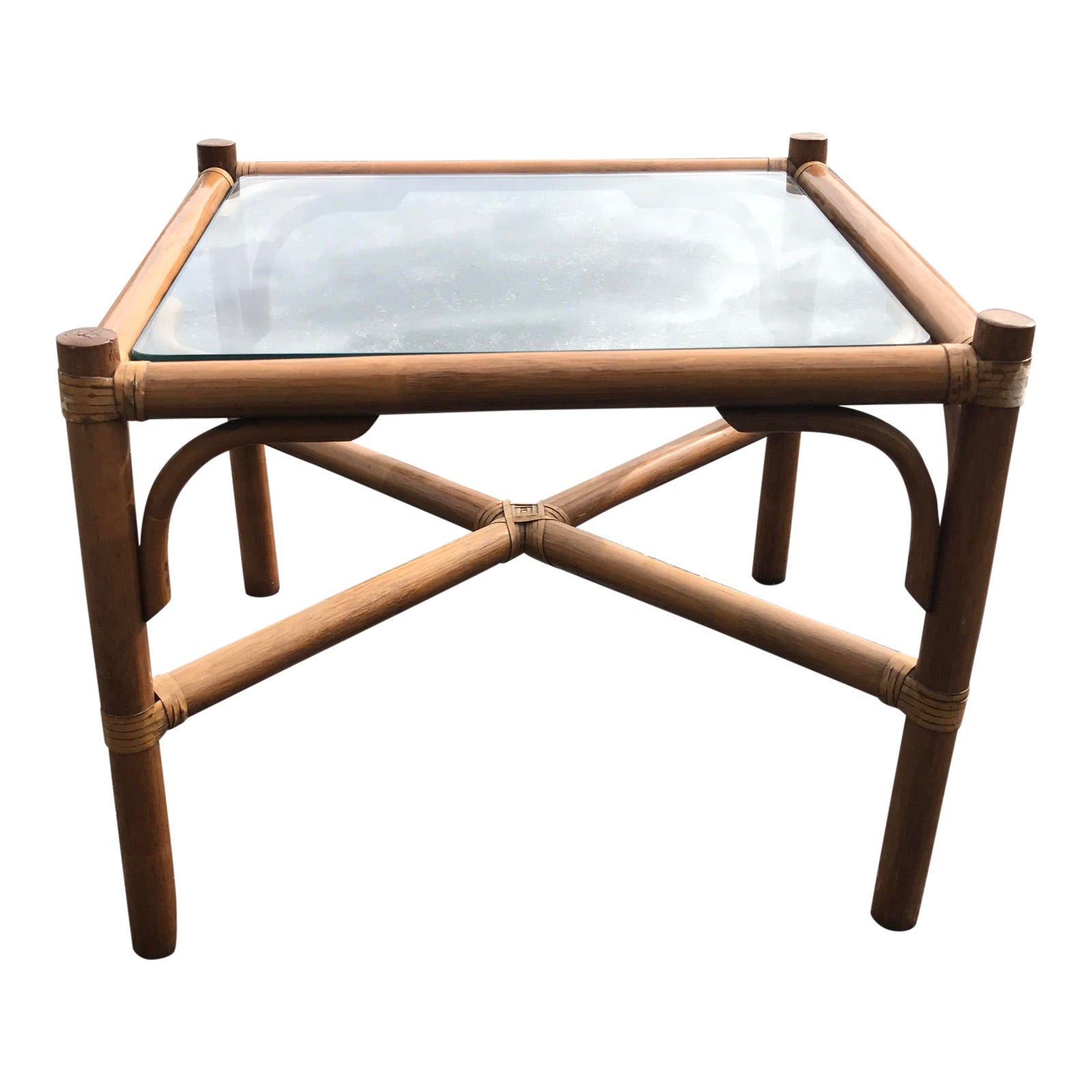 Rattan Square End Table Chairish