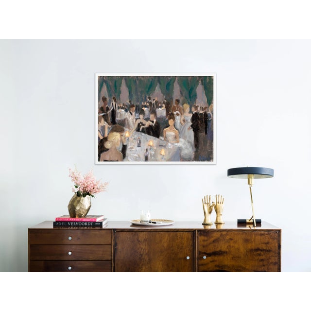 Contemporary Evening Soiree by Alice Ford in White Frame, Medium Art Print For Sale - Image 3 of 3