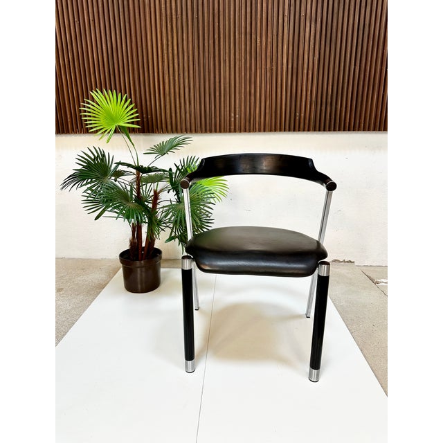 Sculptural Chair in Steel, Wood and Leather, Germany, 1980s For Sale - Image 16 of 18
