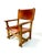 Vintage French Brutalist Castle Armchair in Oak and Cognac Leather, 1920s For Sale - Image 16 of 16
