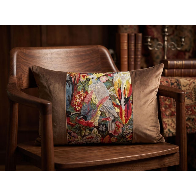Handmade Mocha Velvet Lumbar Pillow Cover For Sale - Image 4 of 16