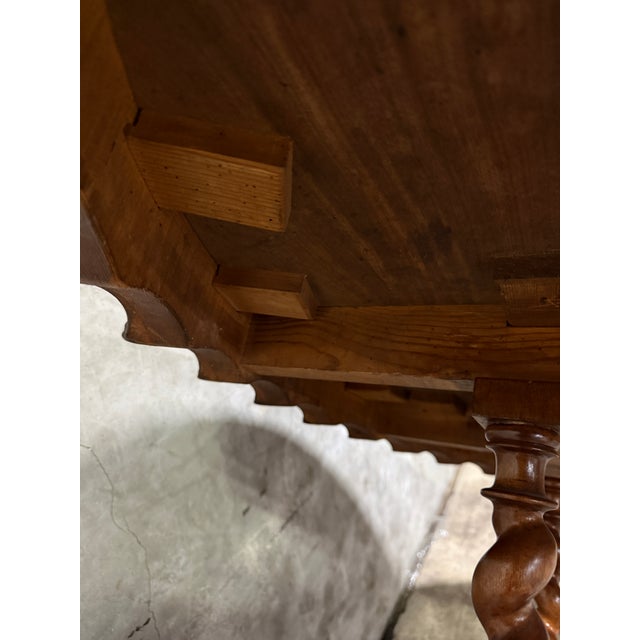 Brown Antique Renaissance Revival Oval Center Hall Table Barley Twist For Sale - Image 8 of 9