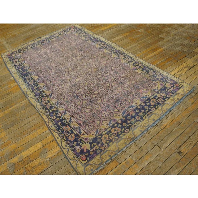 Early 20th Century Indian Cotton Agra Carpet ( 4' x 6'9" - 122 x 206 ) Agra Located in the north-central India about 120...