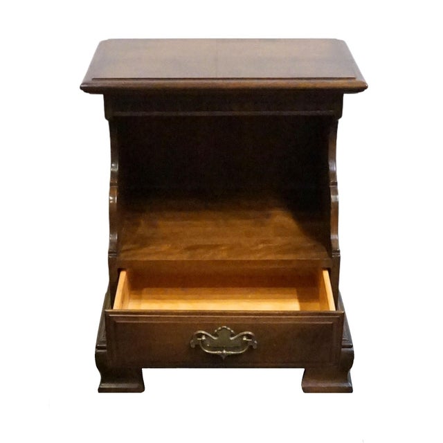Late 20th Century Ethan Allen Classic Manor Solid Maple 21" Open Cabinet Nightstand 15-5206 For Sale - Image 5 of 14