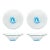 Pair of Blown Recycled Glass Baby Blue Swirl Catchall Decorative Bowls For Sale