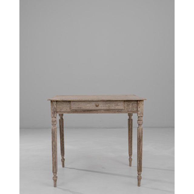 French Provincial 19th Century French Provincial Oak Side Table with Single Drawer For Sale - Image 3 of 18