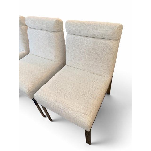 Metal Bernhardt Chrome & White Bouclé Dining Chairs - Set of 4 (2023) For Sale - Image 7 of 9