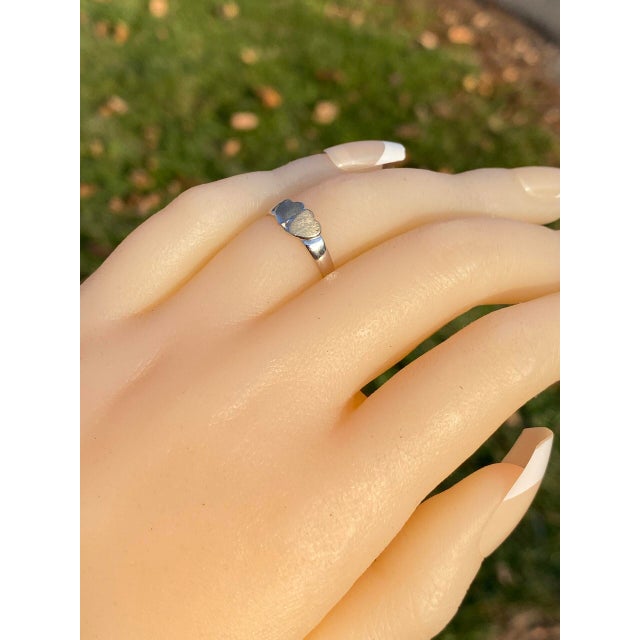 The 59th Street: Engravable Double Heart Signet Ring in White Gold. This ring showcases two central hearts, delicately...