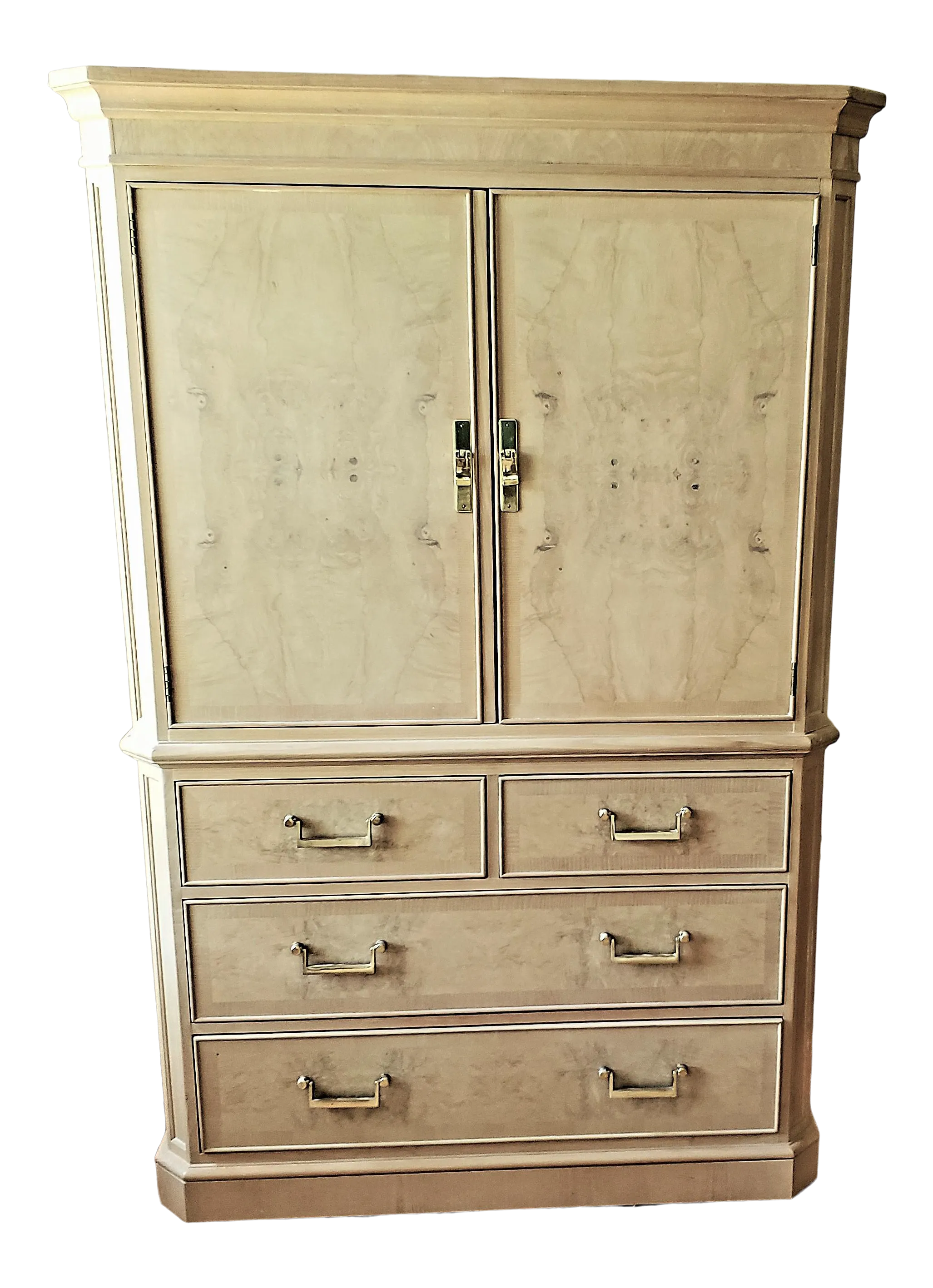 1990s Drexel Heritage Corinthian Collection Olive Burl Wood Finish