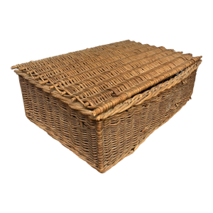 Antique French Willow Wicker Hamper Basket
