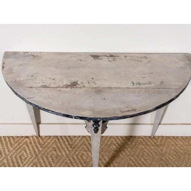 Mid 19th Century Antique Swedish Demilune Console For Sale - Image 4 of 5