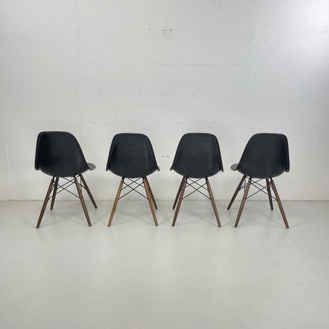 Plastic DSW Upholstered Side Chairs with Grey Covers by Charles and Ray Eames for Herman Miller, Set of 4 For Sale - Image 7 of 16
