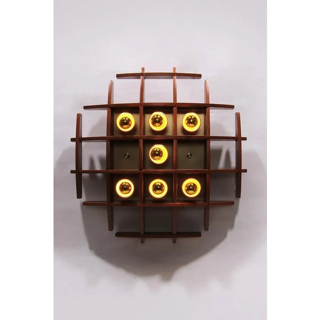 Wooden Wall Lamp by Angelo Brotto, 1960s For Sale - Image 3 of 13