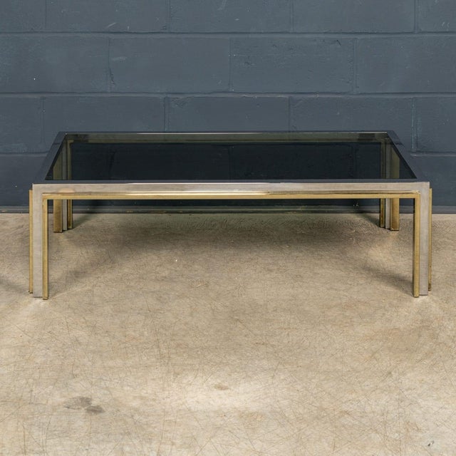 1970s Brass, Chrome and Glass Coffee Table from Belgo Chrom, Belgium, 1970s For Sale - Image 5 of 13