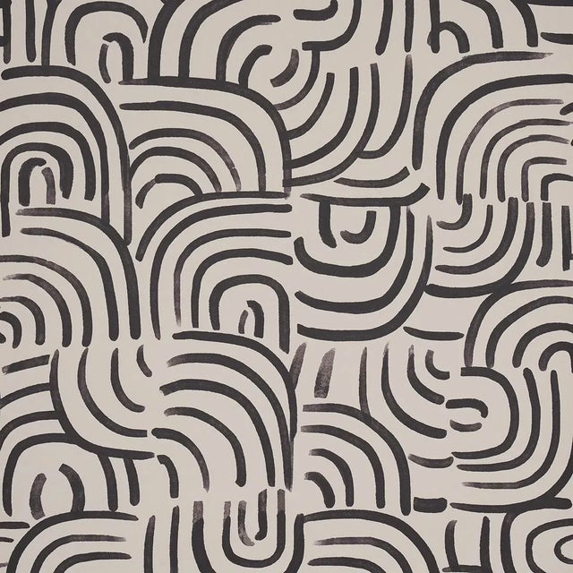 Schumacher x Backdrop New Beat Wallpaper in Carbon For Sale