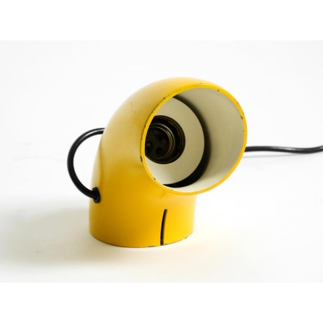 Metal Vintage Space Age Yellow Table Lamp in Iron by Temde, 1960s For Sale - Image 7 of 18