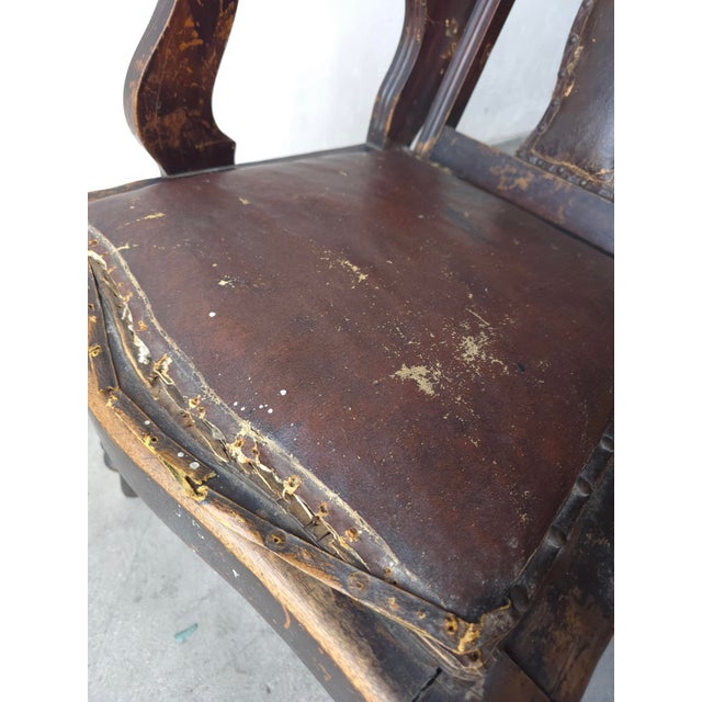 Antique 1900s Edwardian Adjustable Barber's Chair For Sale - Image 11 of 12
