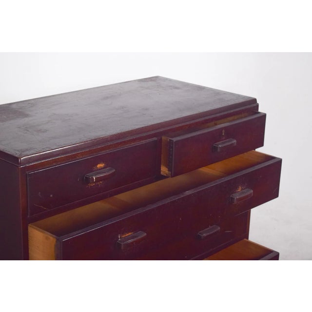 Brown Vintage English Chest of Drawers, 1920 For Sale - Image 8 of 10