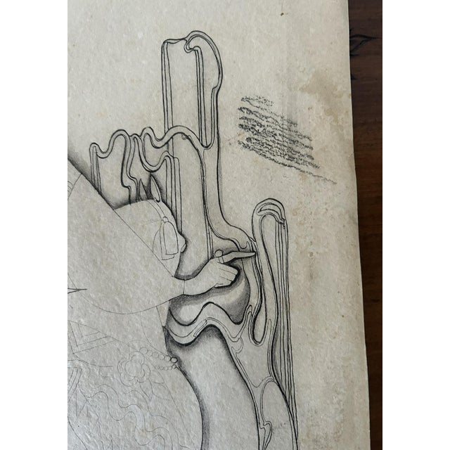 Art Nouveau Ink Drawing with Artist Study on Verso, France, Circa 1900 For Sale - Image 13 of 18
