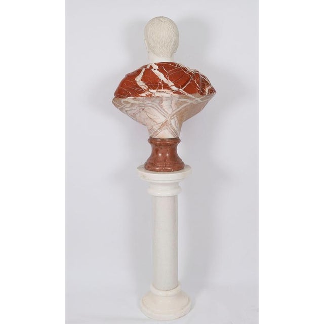 Vintage Portrait Bust of Roman Emperor Otho on Pedestal, 20th Century, Carrara For Sale - Image 10 of 18