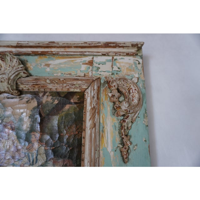French Louis XVI Style Painted Console & Mirror For Sale - Image 9 of 14