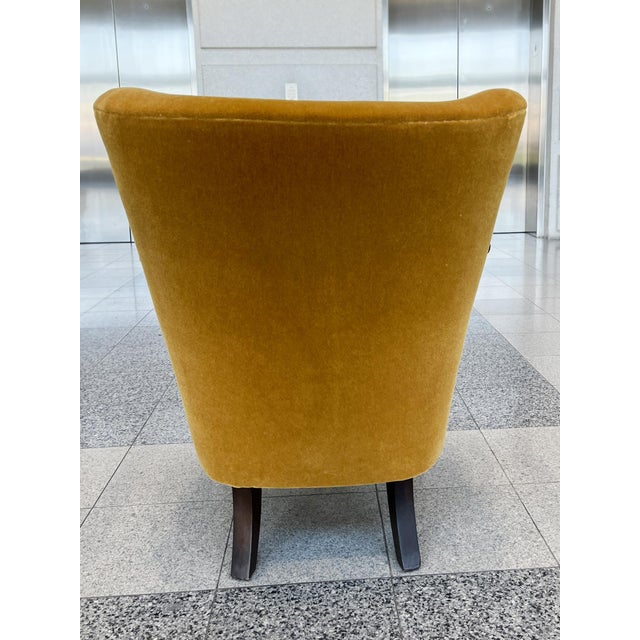 Alfred Christensen Danish Modern Wingback Armchair in Dedar Mohair For Sale - Image 11 of 12