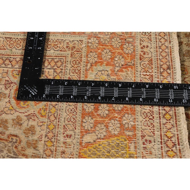 Textile Antique Persian Tabriz Rug, 04'00 X 04'10 For Sale - Image 7 of 10