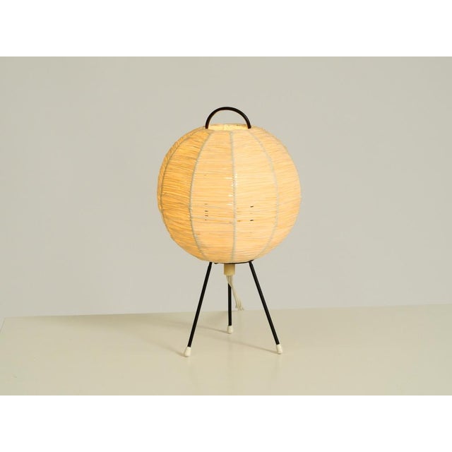 Mid-Century Modern Tripod Raffia Table Lamp, 1950s For Sale - Image 6 of 18