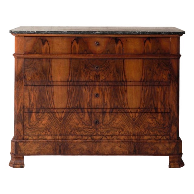 19th Century French Oak Louis Phillipe Commode With Marble Top For Sale