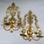 A stunning pair of solid brass two-arm candle wall sconces in the Rococo Revival style, likely Continental European...