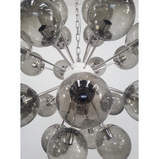 Not Yet Made - Made To Order 21st Century Nova Polished Nickel Smoky Bubbles Murano Sputnik Chandelier by Fabio LTD For Sale - Image 5 of 5