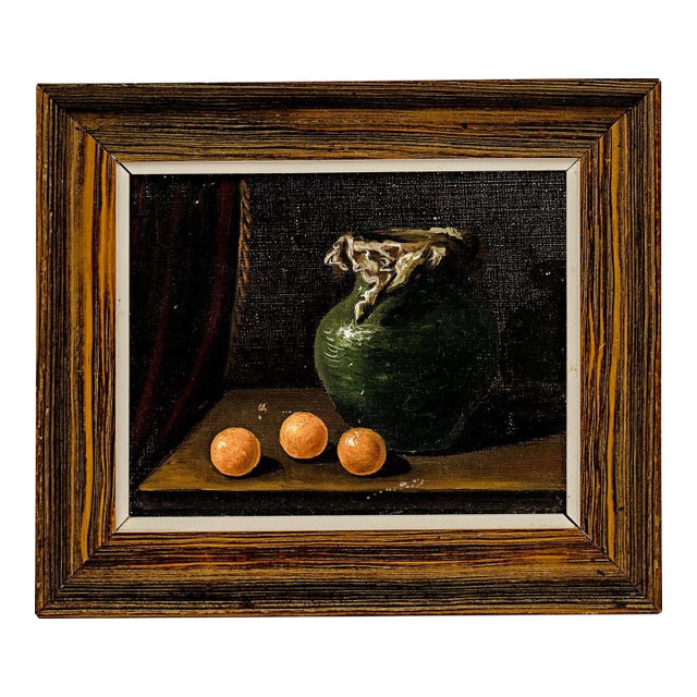 Vintage Traditional Chiaroscuro Small Still Life Painting Artist Unknown For Sale