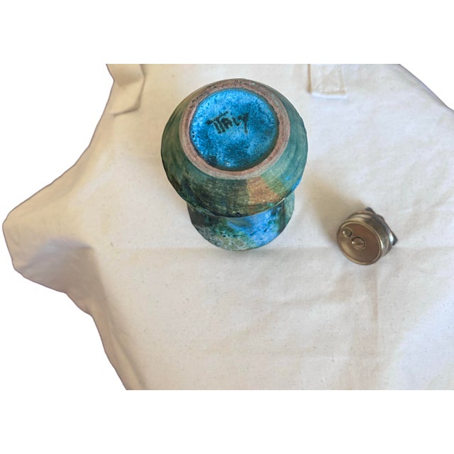Turquoise 1960s Fascinating Alvino Bagni Table Lighter From His “Sea Garden” Collection For Sale - Image 8 of 9