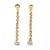 2020s 14k Gold Ball and Chain Diamond Drop Dangle Earrings, Pair For Sale - Image 5 of 8