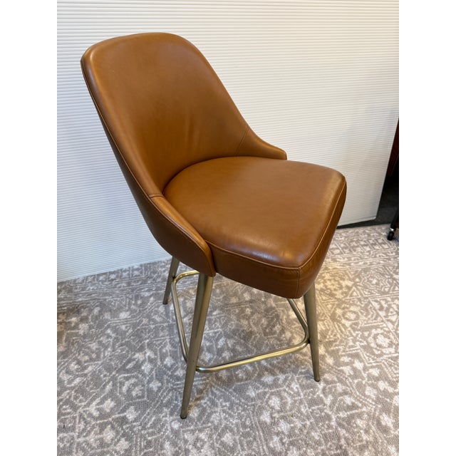 West Elm Mid Century Swivel Counter Stools, Pair For Sale - Image 11 of 12