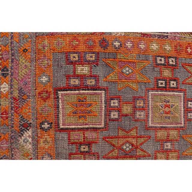 Vintage Turkish Kilim Rug With Intricate Geometric Motifs and Vibrant Hues 6'0 X 8'4 For Sale In Atlanta - Image 6 of 10